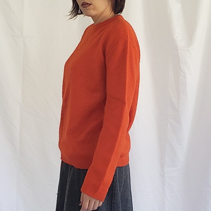 60s/70s Orange Acrylic Sweater