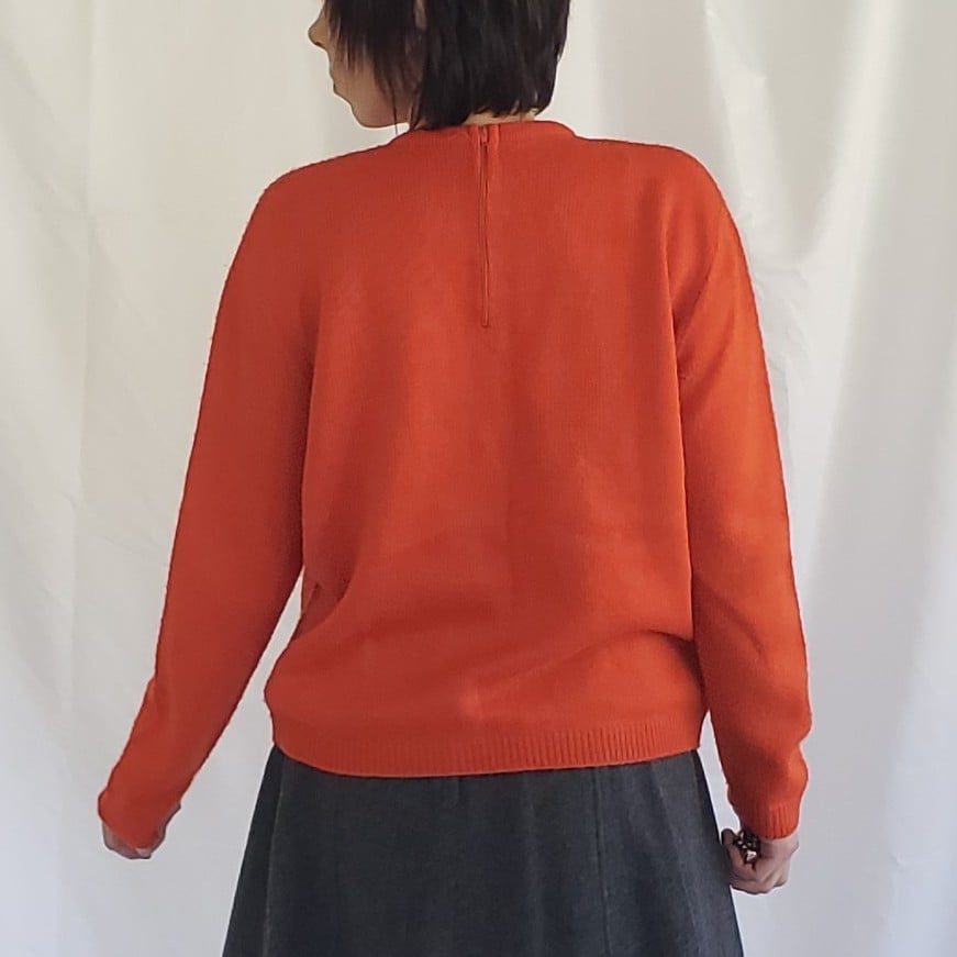 60s/70s Orange Acrylic Sweater