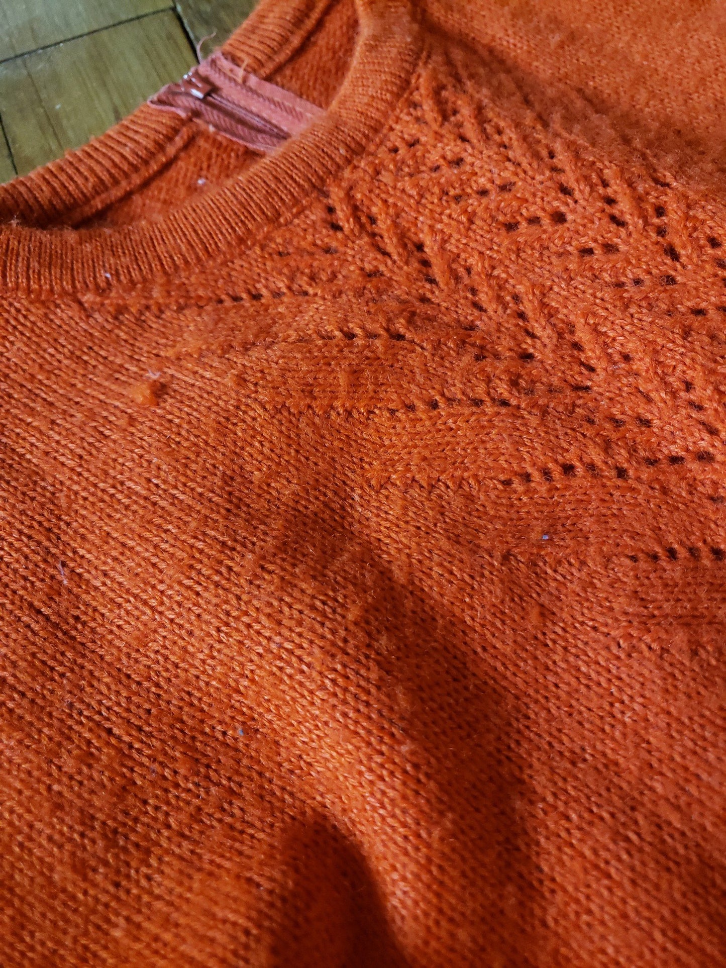 60s/70s Orange Acrylic Sweater