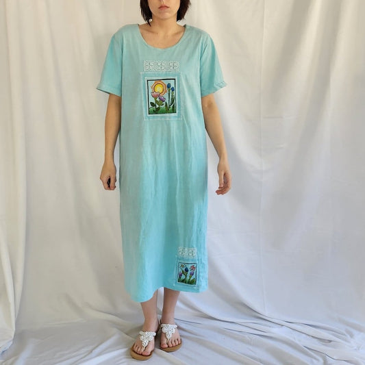 90s Blue Grandmacore TShirt Dress