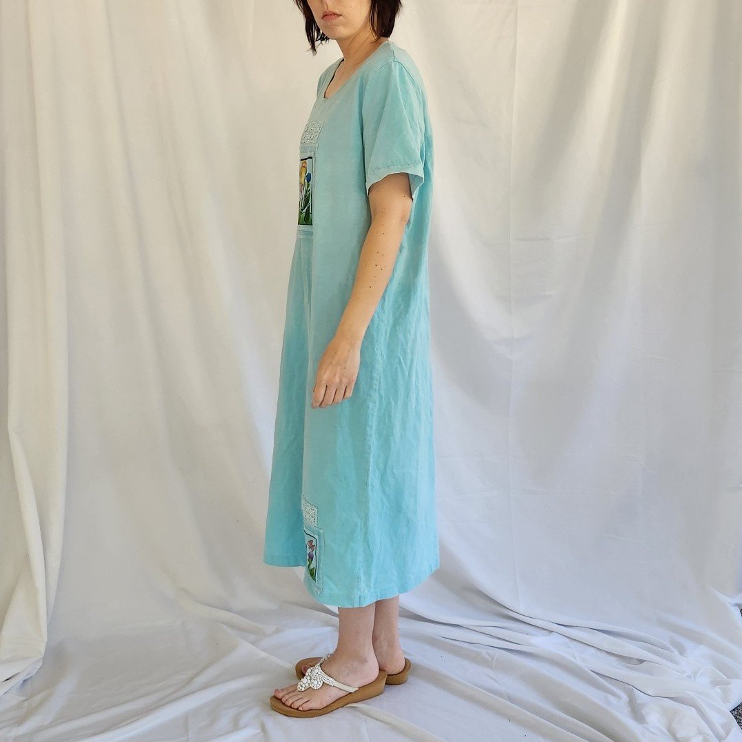 90s Blue Grandmacore TShirt Dress