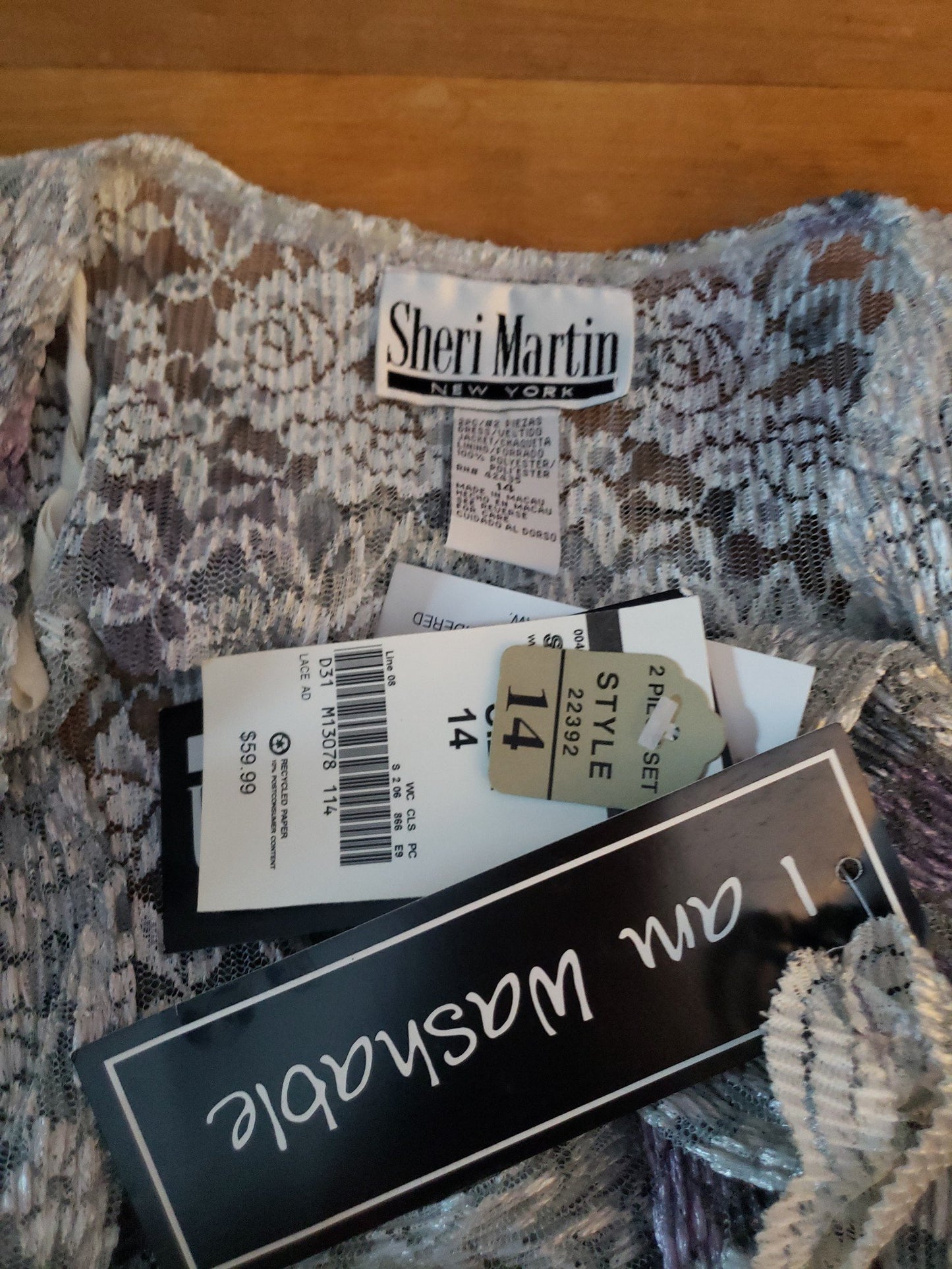 90s/Y2K Deadstock Silver Floral Dress with Jacket