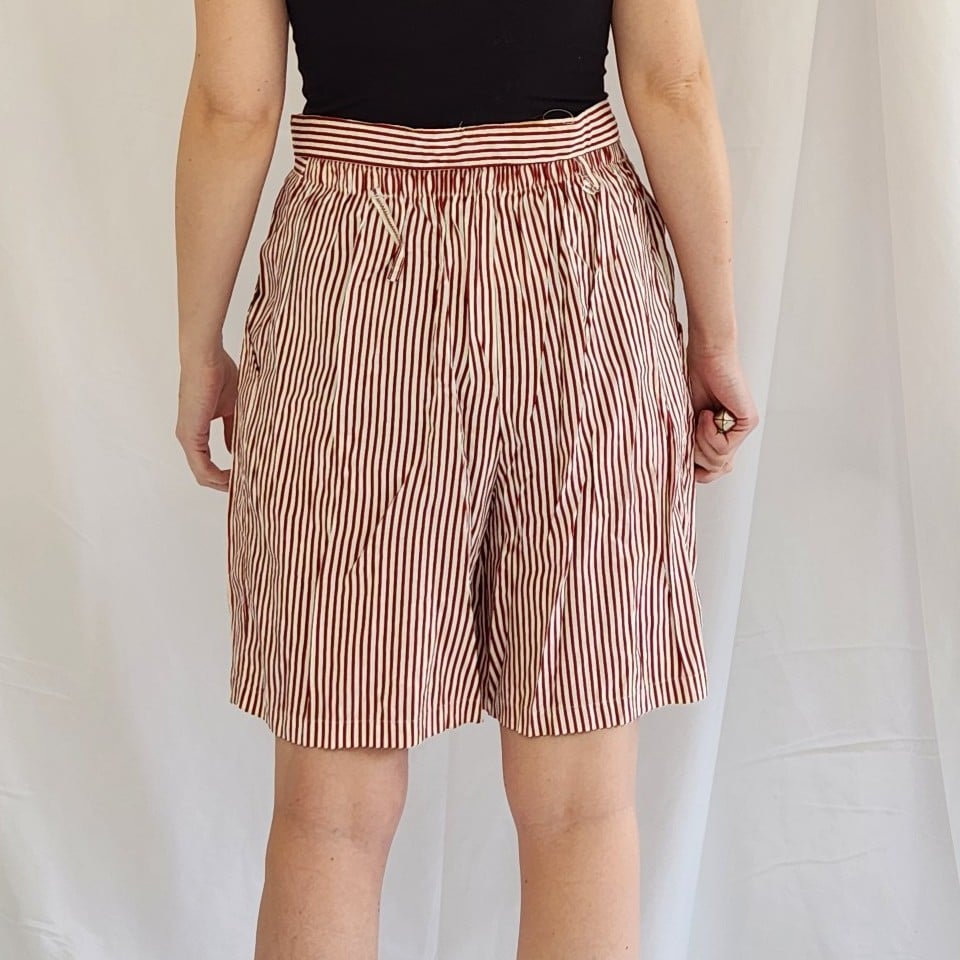 80s Does 40s Striped High Waist Shorts
