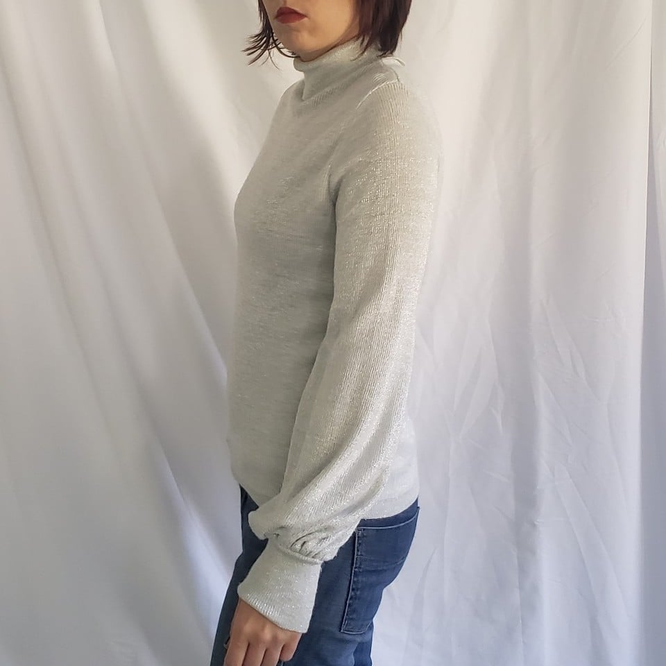 70s Silver Metallic Turtleneck