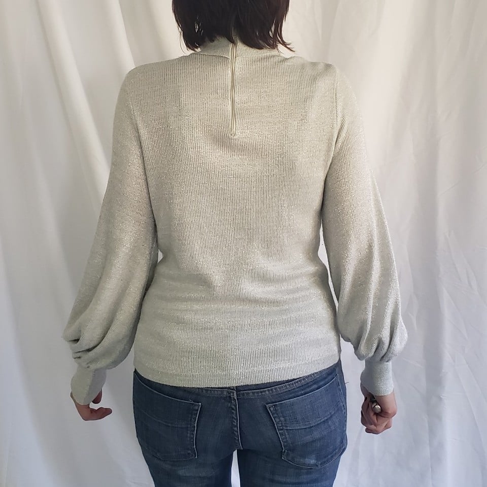 70s Silver Metallic Turtleneck