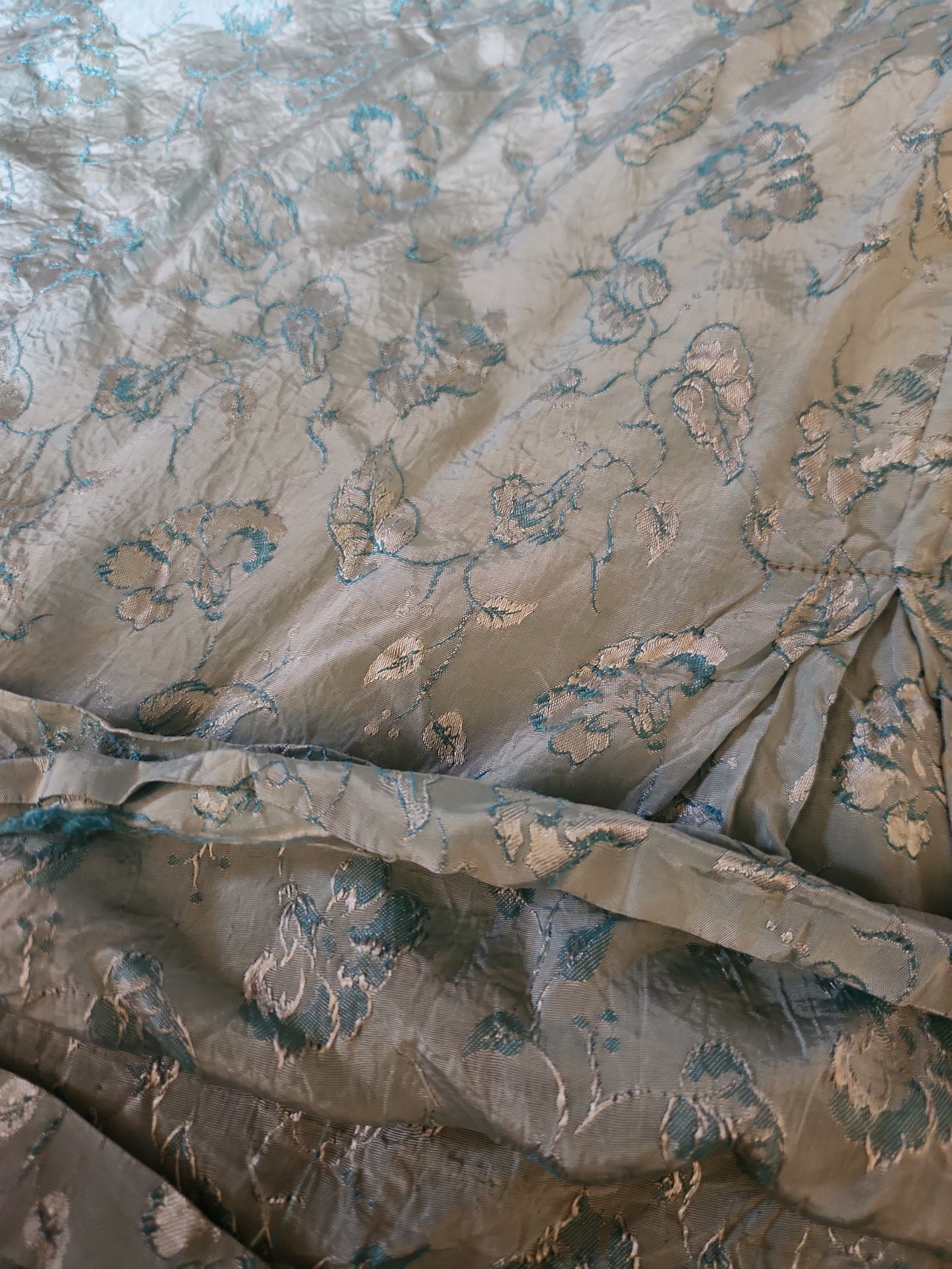 60s Home Made Blue Floral Sheath Dress