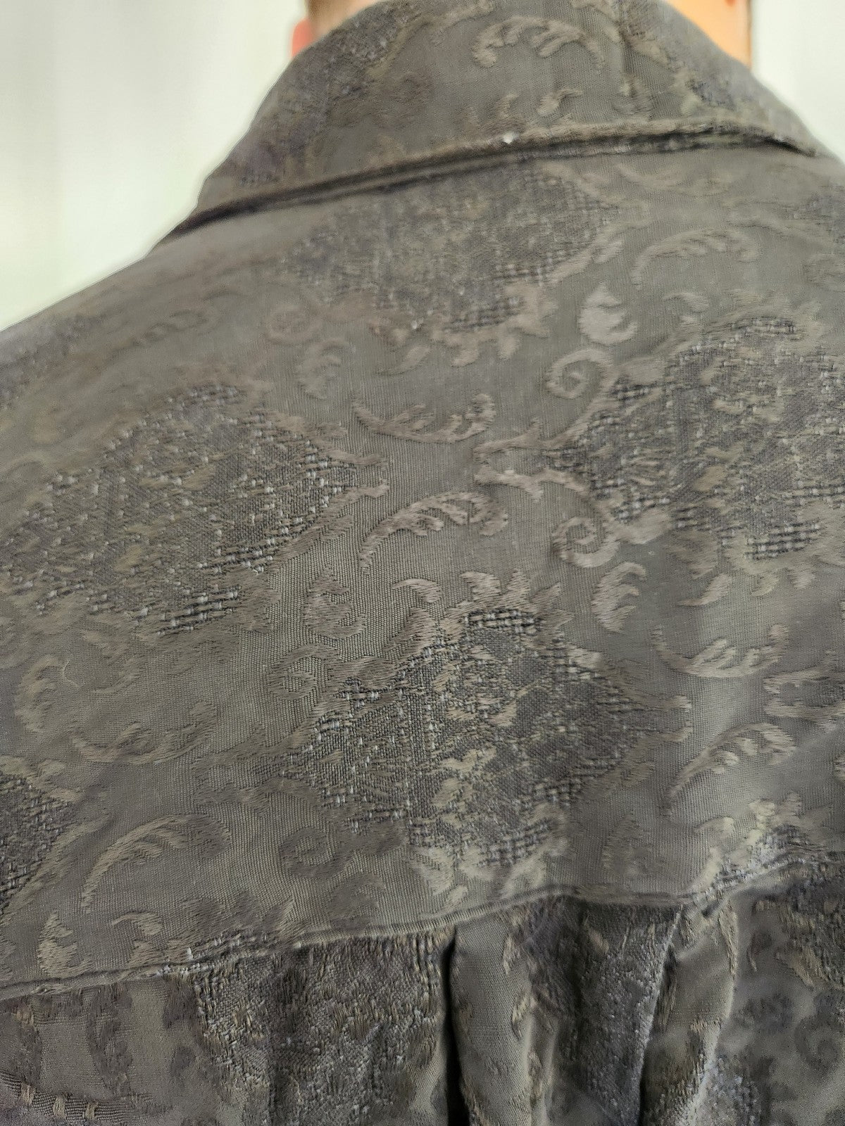 90s Black Jacquard Print Shirt