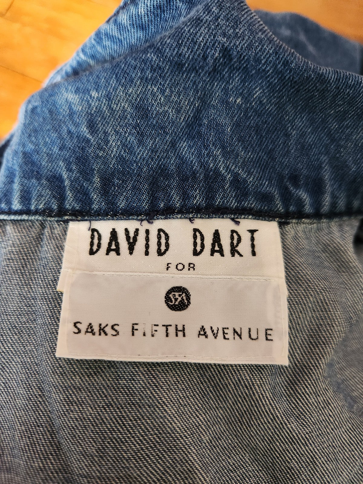 90s Saks Fifth Avenue Sleeveless Denim Shirt