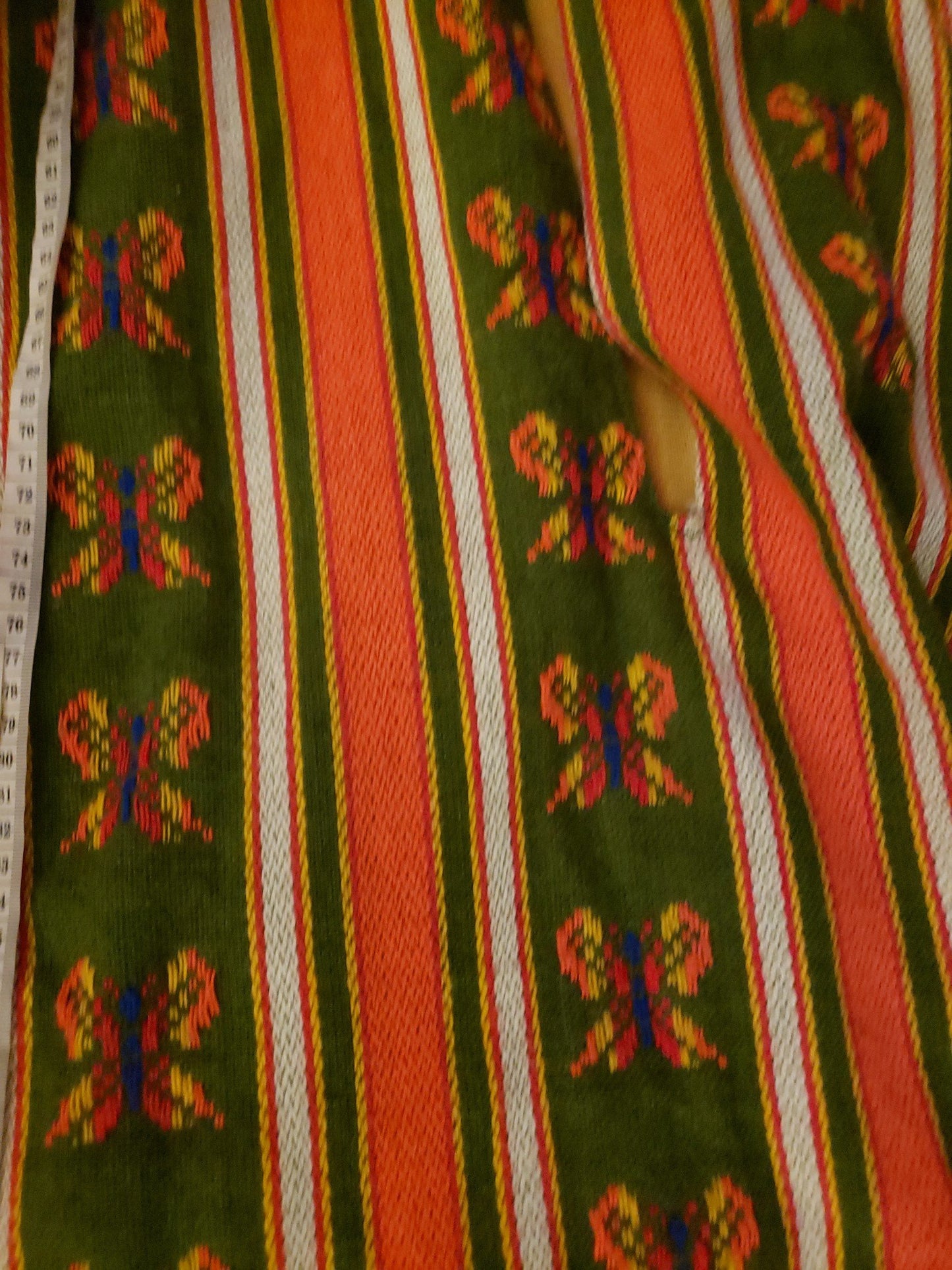 70s Green and Orange Butterfly Robe