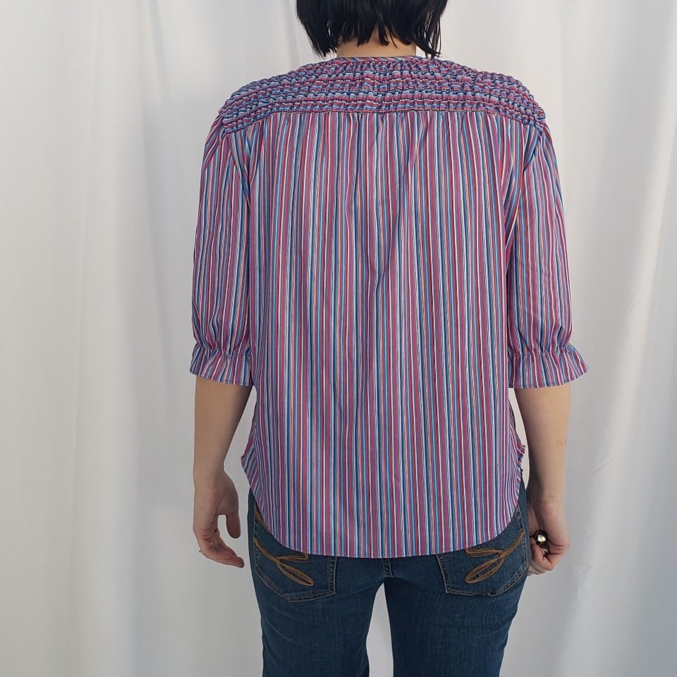 70s Red, White, and Blue Striped Top