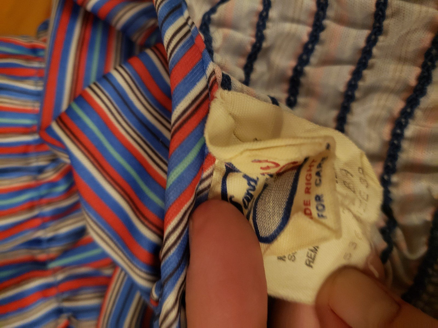70s Red, White, and Blue Striped Top