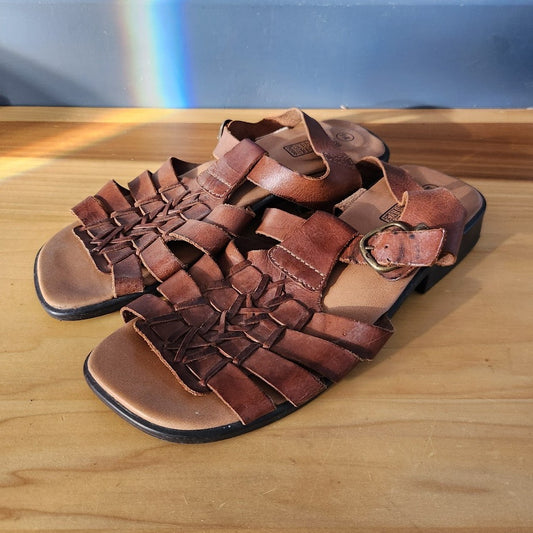 Y2K Brown Leather Sandals