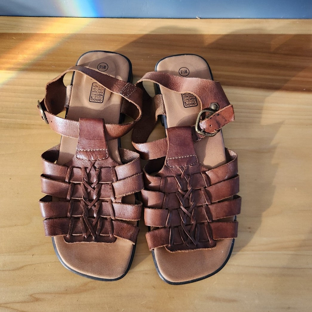 Y2K Brown Leather Sandals