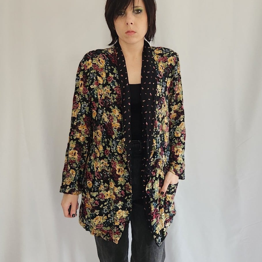 90s Dark Floral Jacket