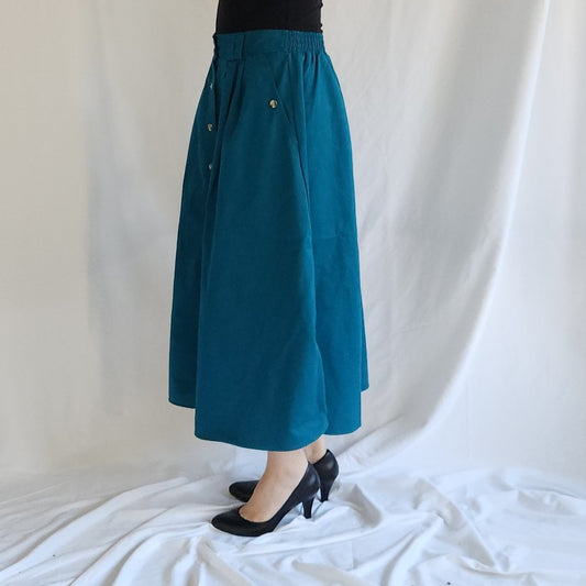 90s Teal Button Down Skirt