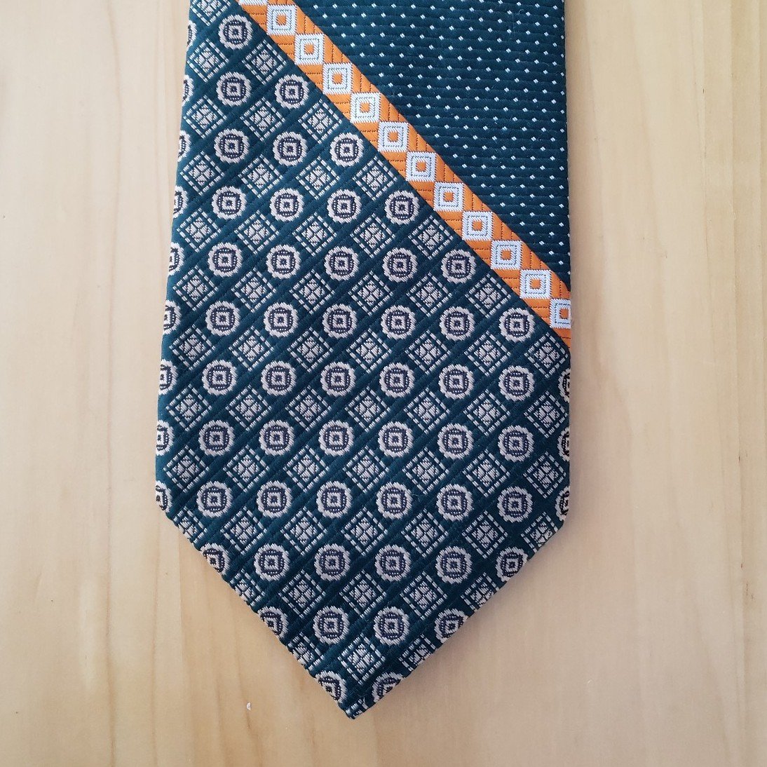 90s Green and Orange Wide Tie