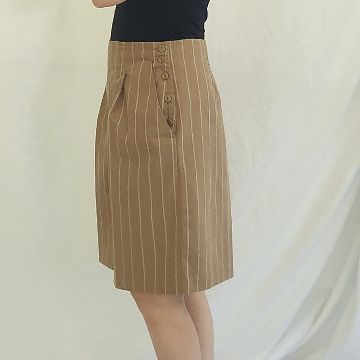 80s/90s Brown and White Dtriped Business Casual Shorts