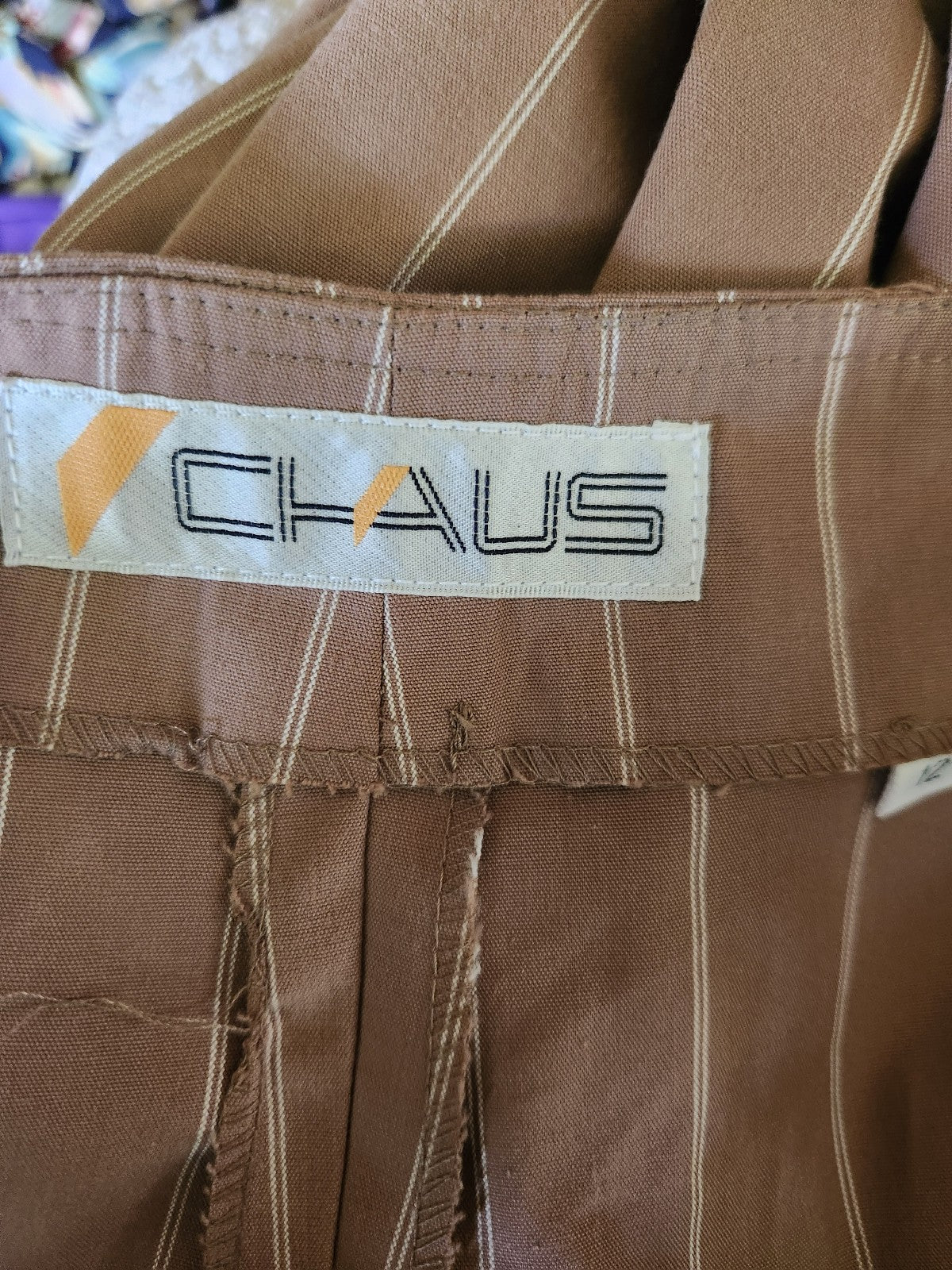 80s/90s Brown and White Dtriped Business Casual Shorts