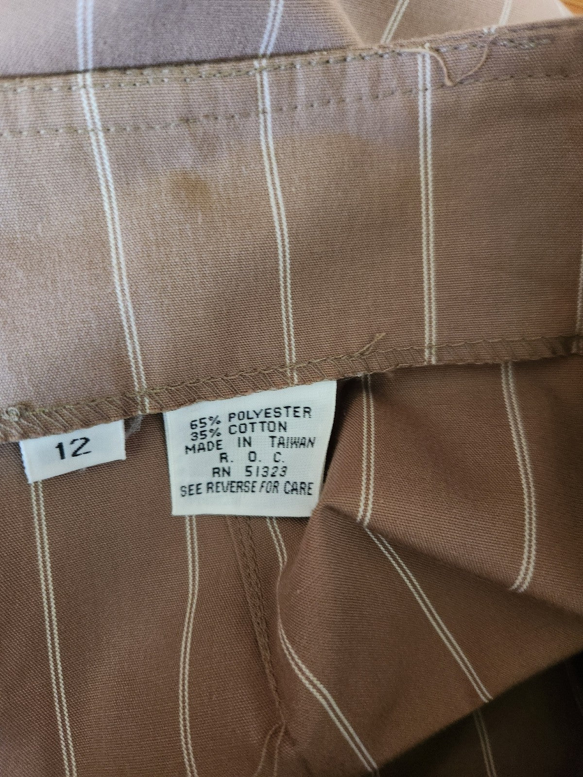 80s/90s Brown and White Dtriped Business Casual Shorts