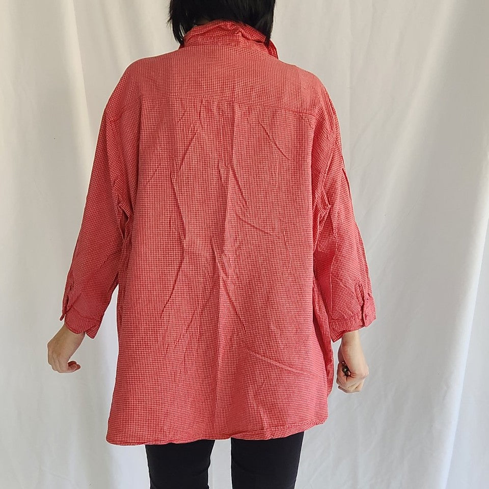 90s/Y2K Red Plaid Western Tweety Bird Shirt