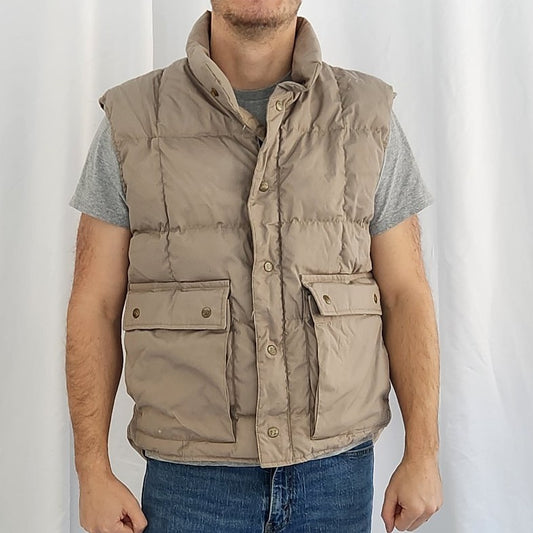 80s/90s Tan Down Filled Fishing Vest