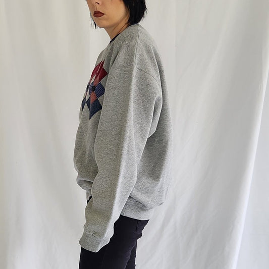 00s Gray Patchwork Sweatshirt
