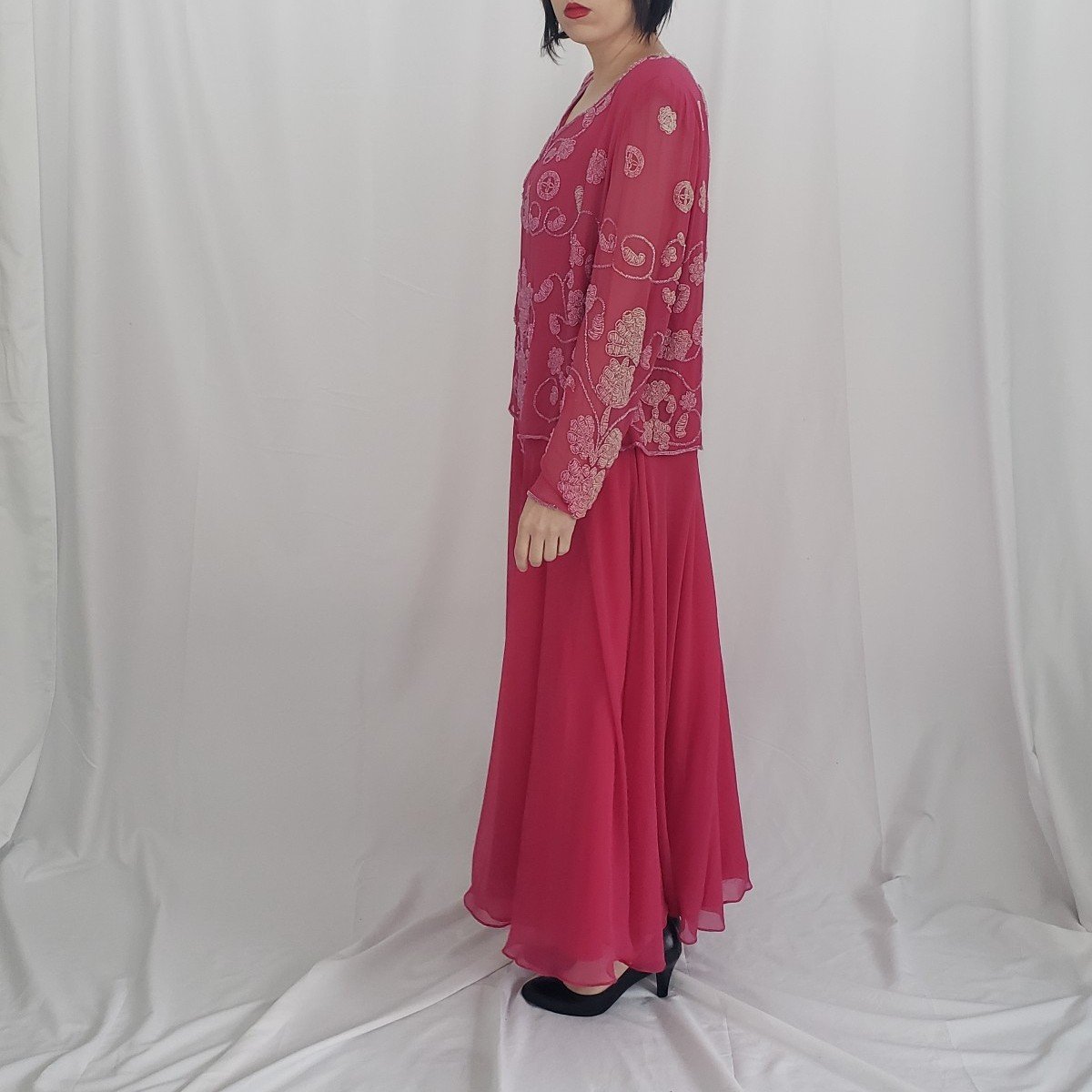 Vintage Pink Beaded Gown