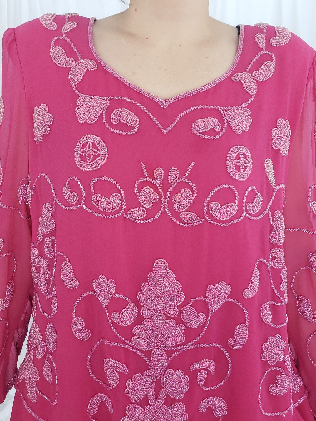 Vintage Pink Beaded Gown