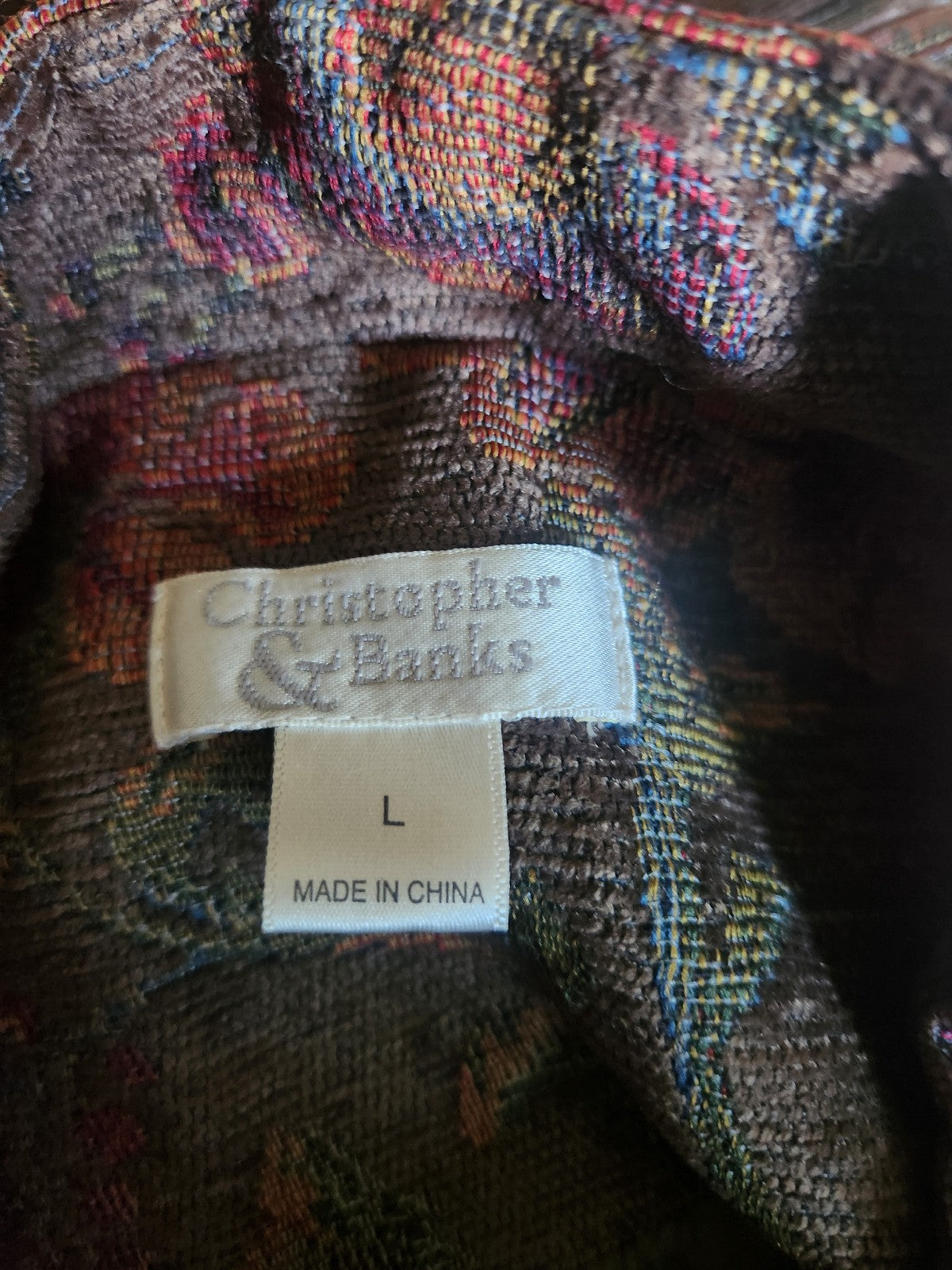 90s Brown and Pink Floral Tapestry Jacket