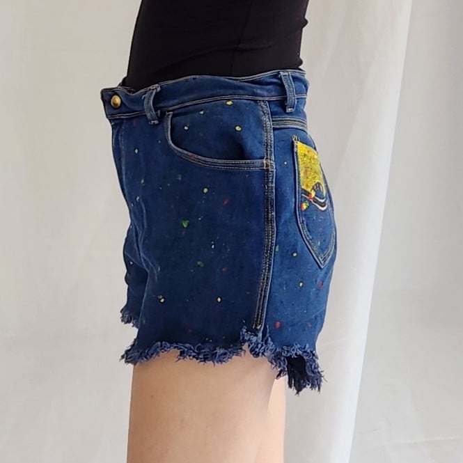 70s/80s Custom Painted Denim Shorts