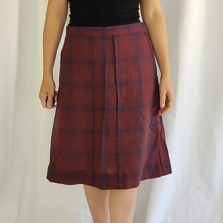 70s(?) Red and Blue Plaid Skirt Suit