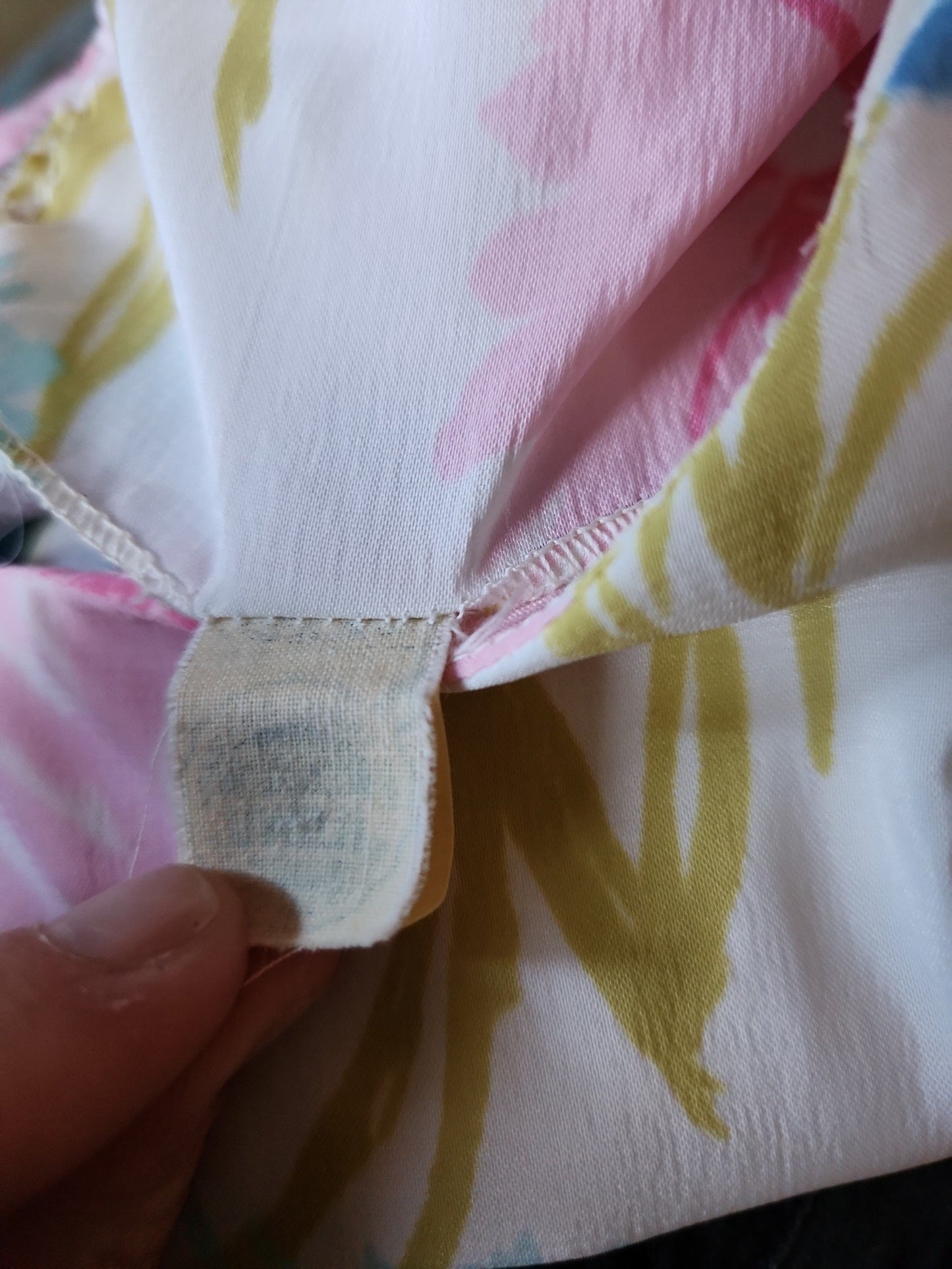 60s/70s White, Blue, and Pink Floral Dress