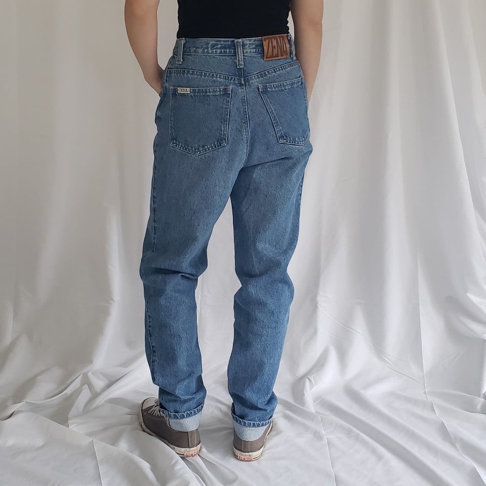80s High Rise Button Fly Jeans