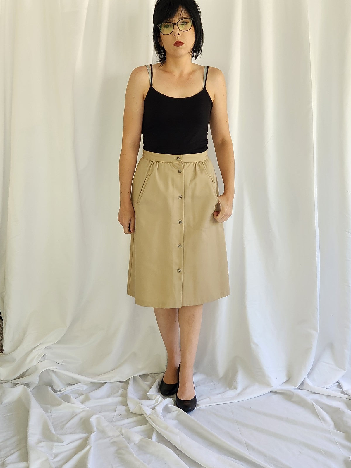 80s Khaki Blazer and Skirt Set