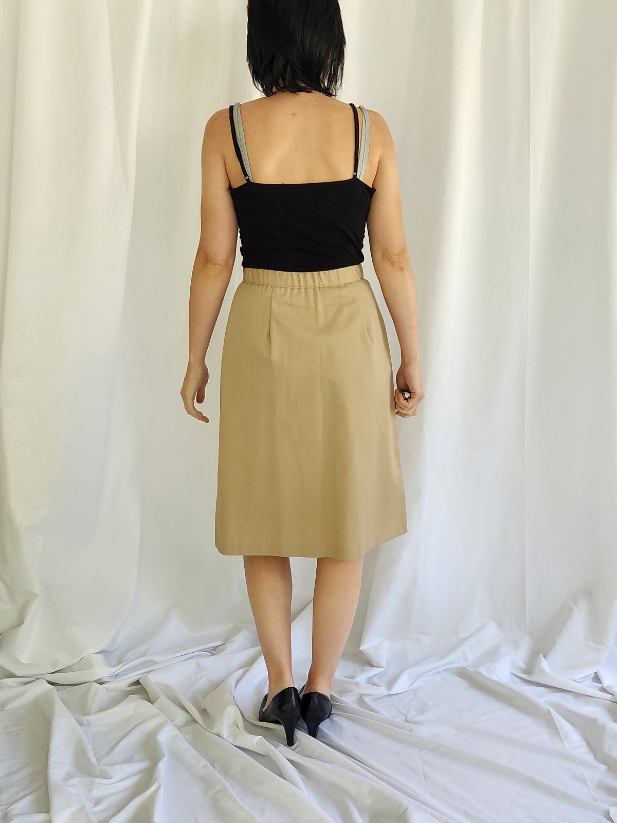 80s Khaki Blazer and Skirt Set