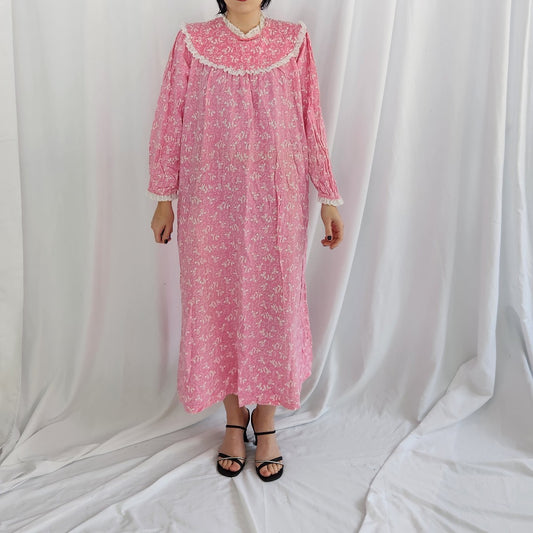 70s/80s Pink Flannel Nightgown