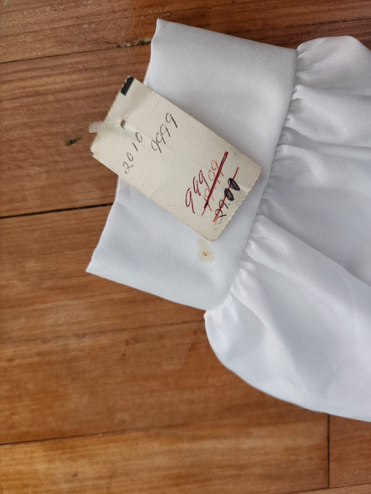 80s Deadstock White Blouse with Lace
