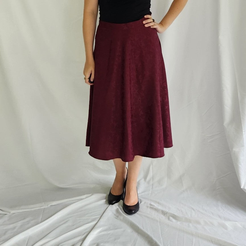 80s/90s Burgundy Whimsigoth Skirt Set