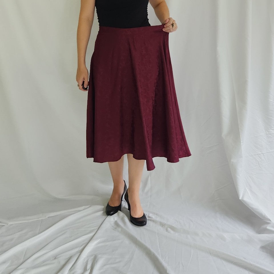 80s/90s Burgundy Whimsigoth Skirt Set