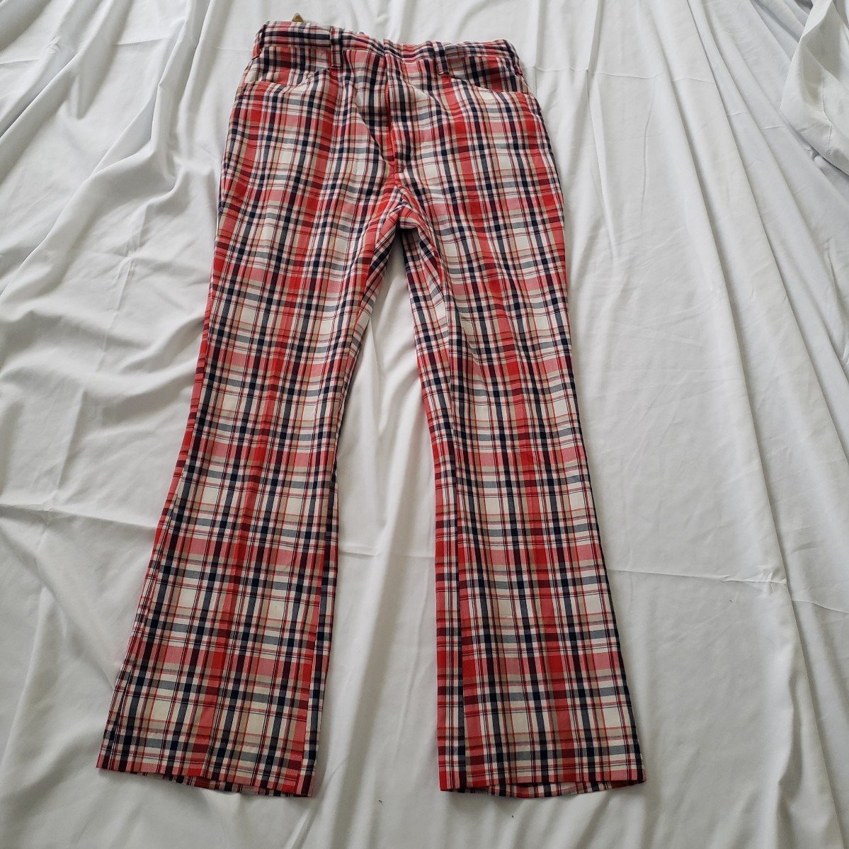 60s/70s Red Plaid Pants