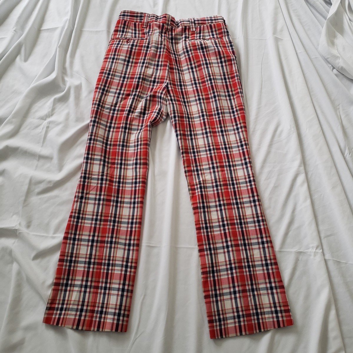 60s/70s Red Plaid Pants