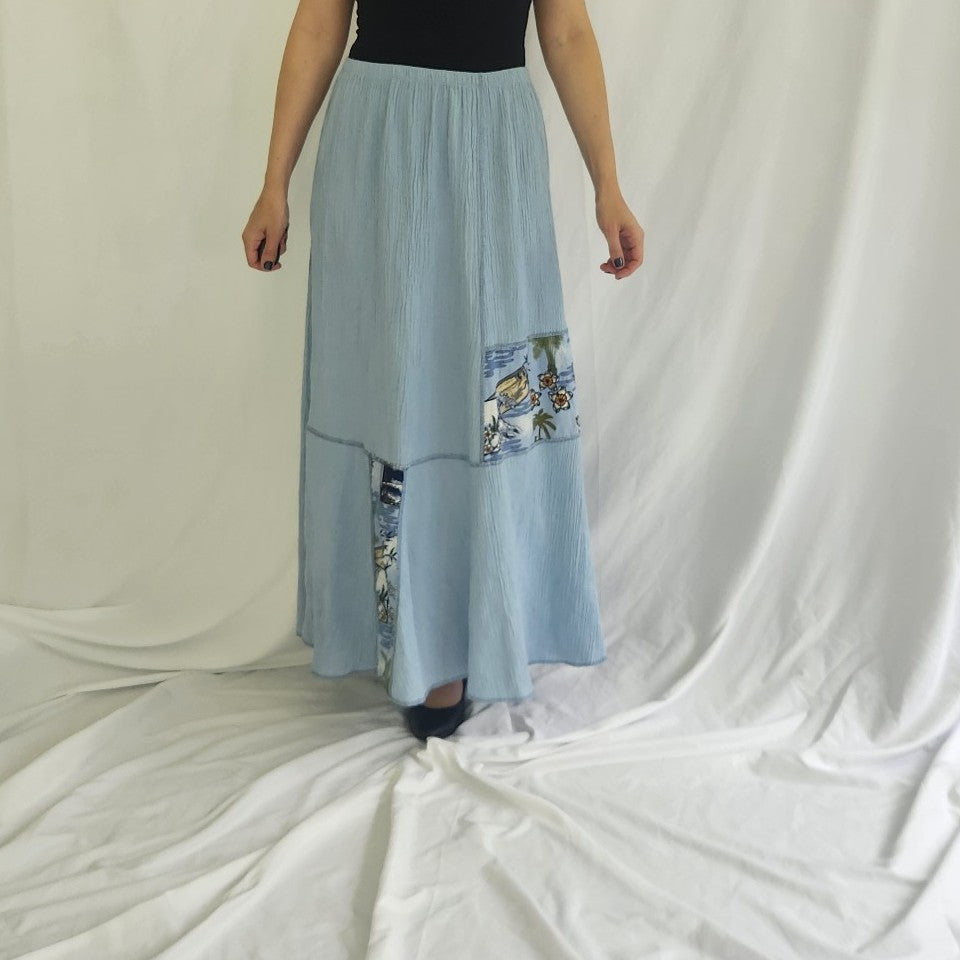 90s/00s Blue Skirt and Two Tops Set