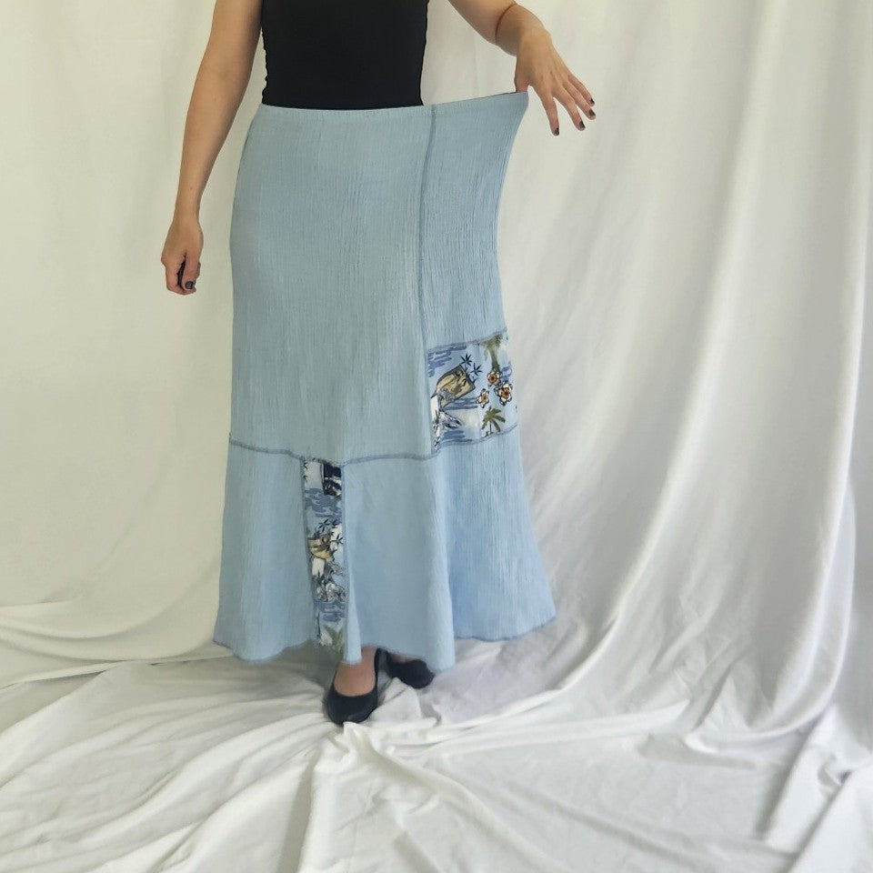 90s/00s Blue Skirt and Two Tops Set