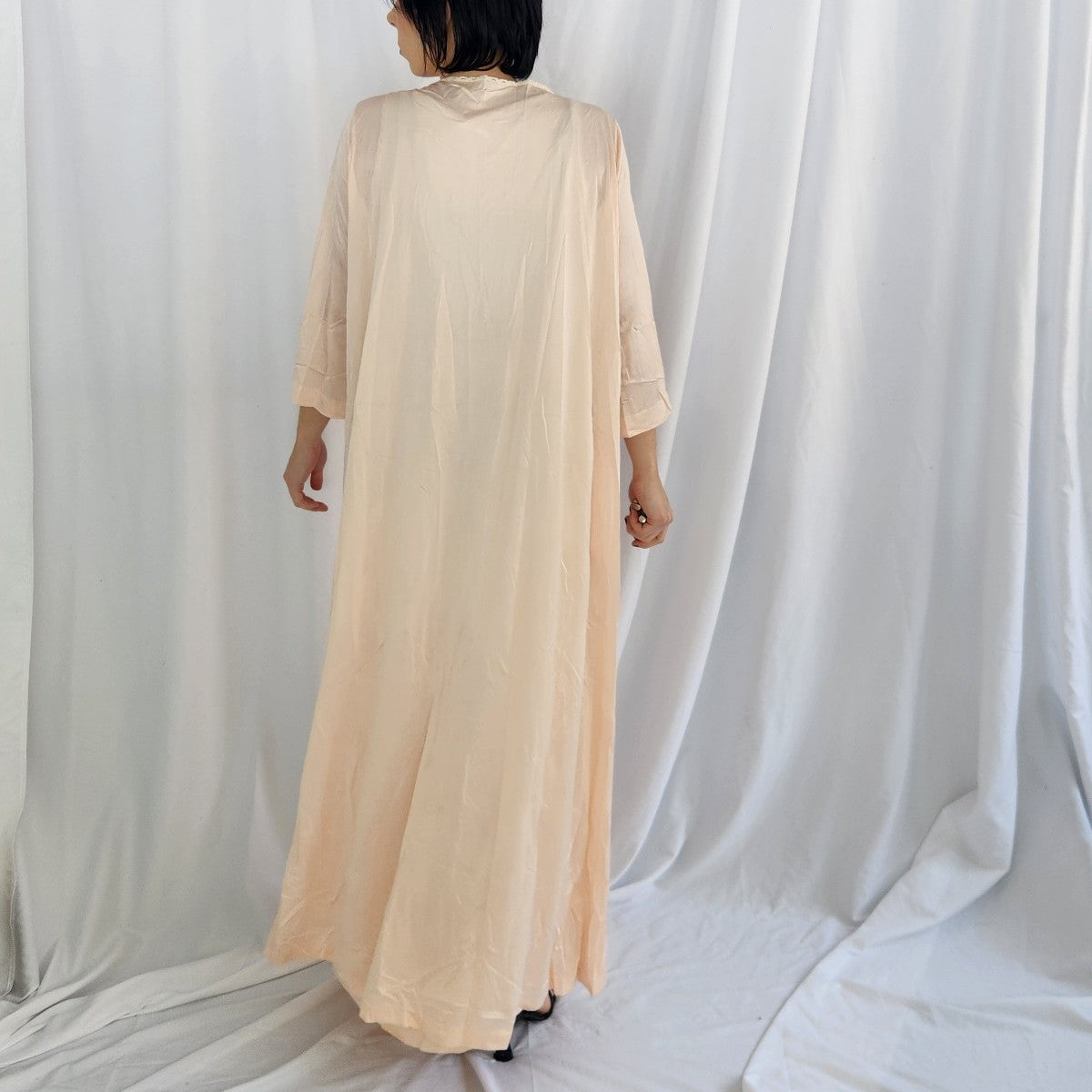 70s/80s Pink Peignoir Nylon and Robe Sdt