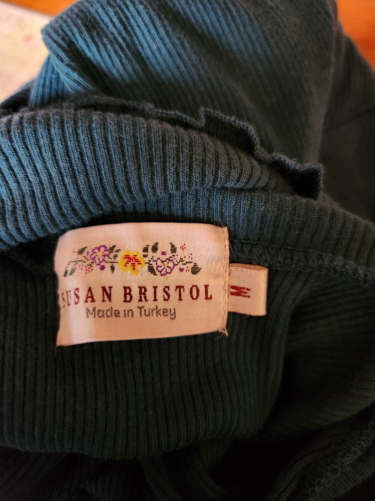 90s Green Ribbed Turtleneck