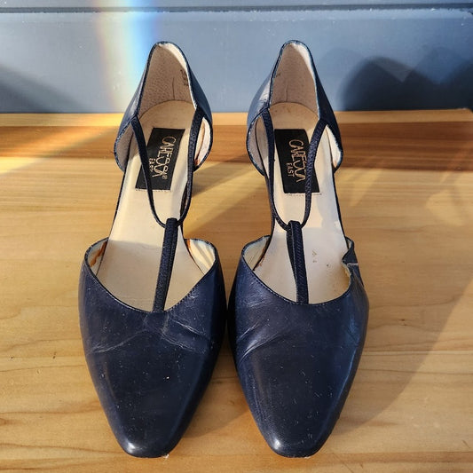 80s Blue Leather Heels