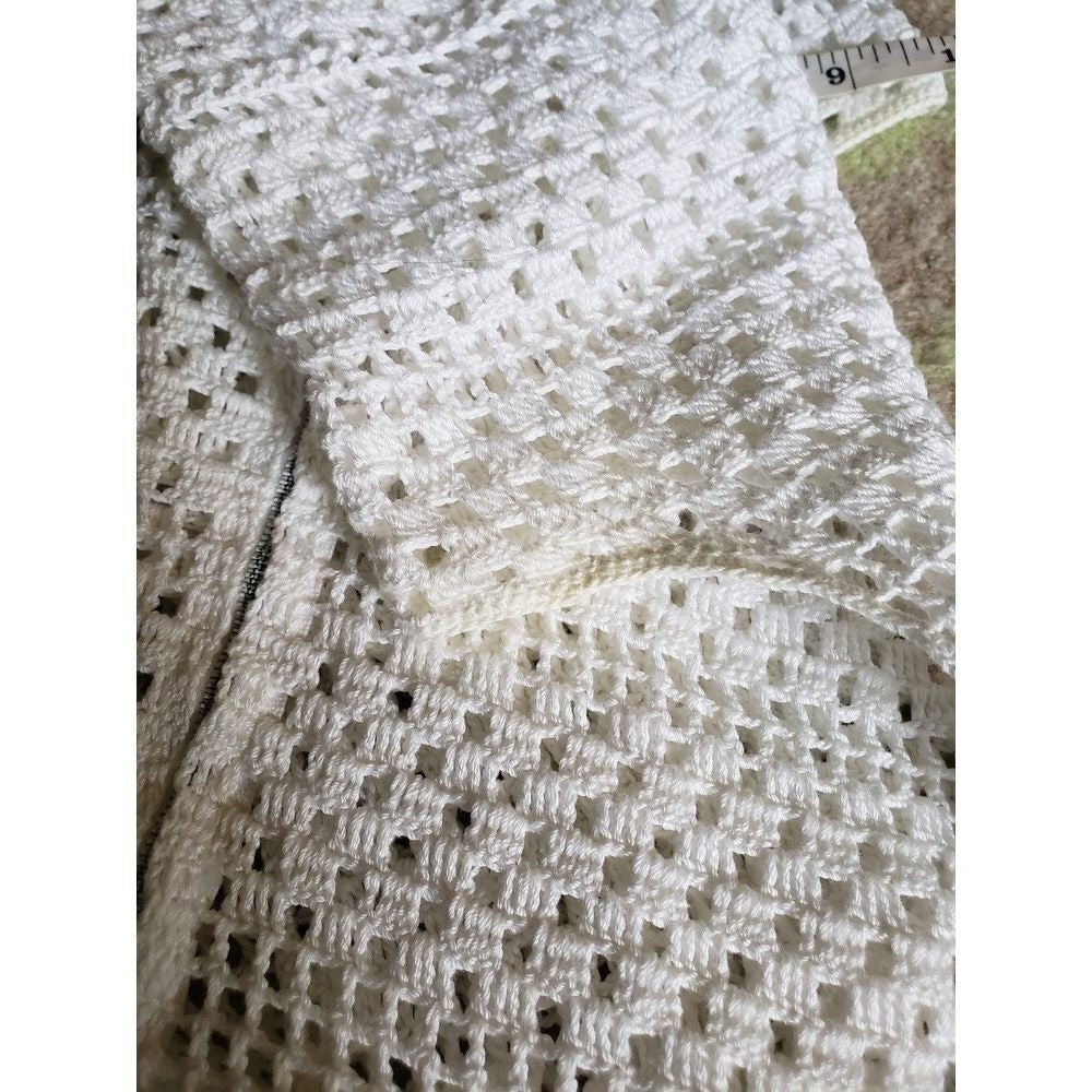 60s White Crochet Mini Dress