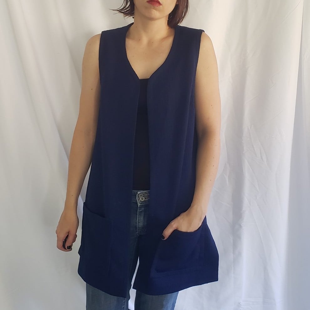 70s Blue Handmade Vest