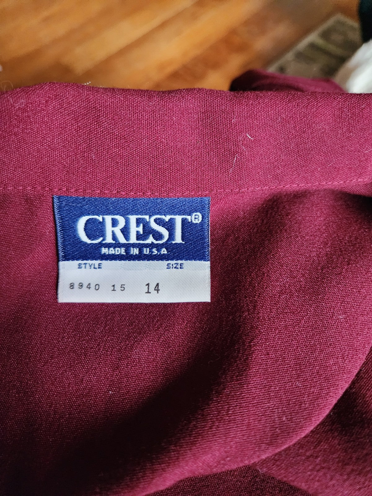 80s Cranberry Red Double Breasted Dress