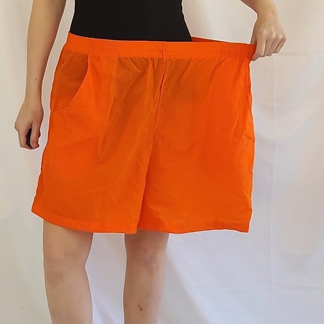 90s Orange Nylon Running Shorts